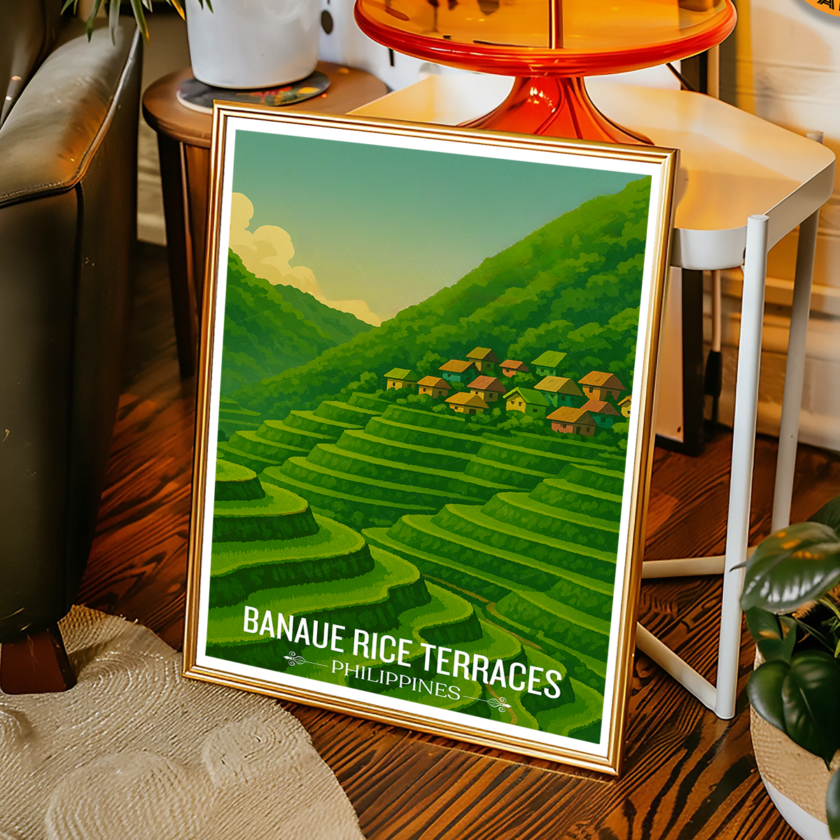 Banaue Rice Terraces - Philippines - Travel Wall Art Deco Poster Print - Art Print - Travel Art Poster