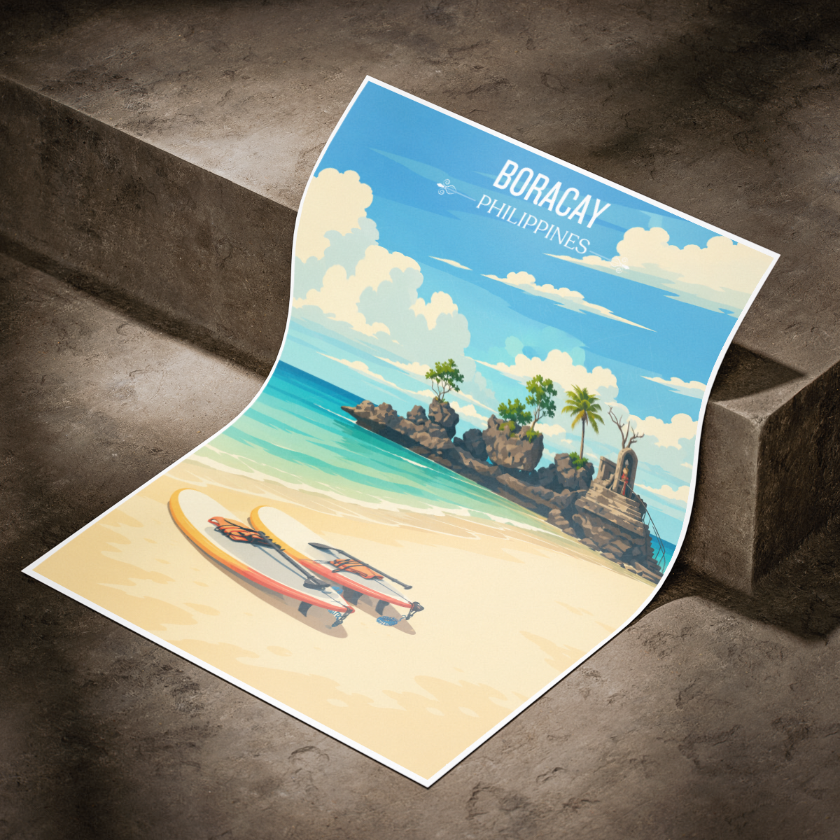 Boracay - Philippines - Travel Wall Art Deco Poster Print - Art Print - Travel Art Poster