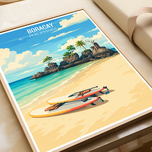 Boracay - Philippines - Travel Wall Art Deco Poster Print - Art Print - Travel Art Poster