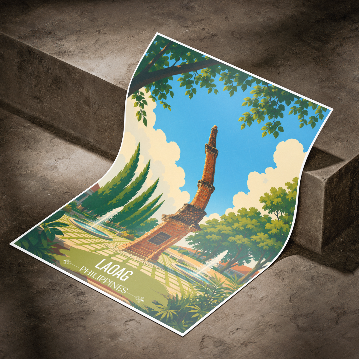 Laoag - Philippines - Travel Wall Art Deco Poster Print - Art Print - Travel Art Poster