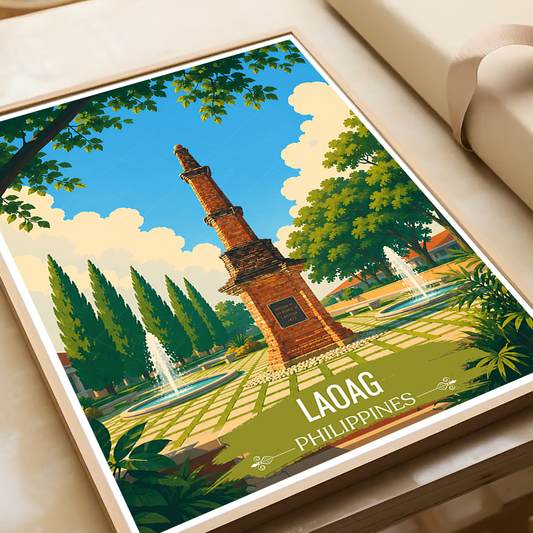 Laoag - Philippines - Travel Wall Art Deco Poster Print - Art Print - Travel Art Poster