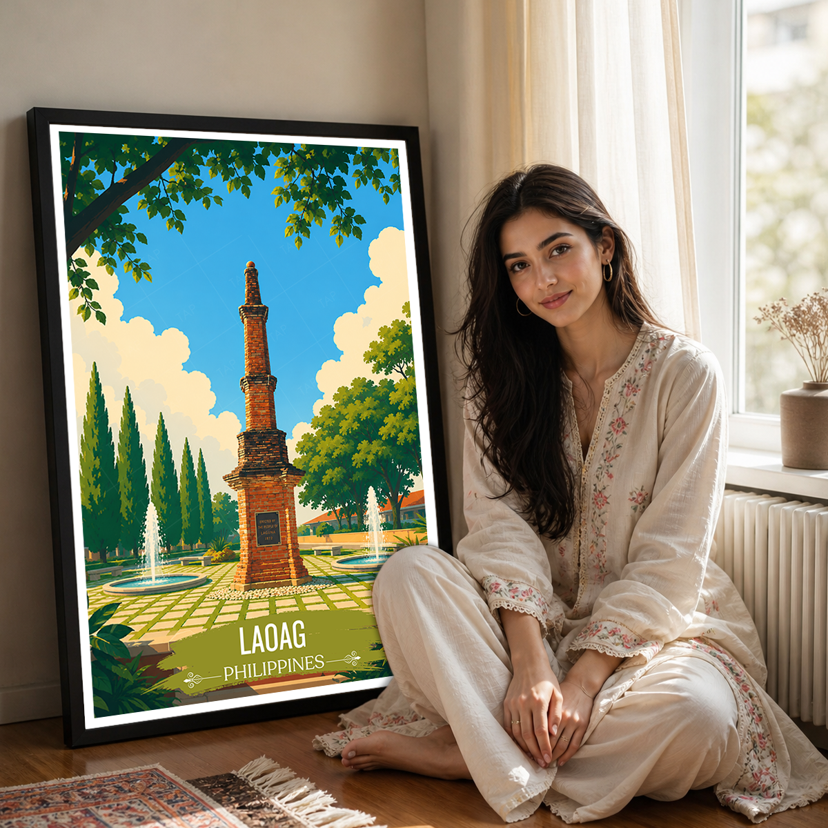 Laoag - Philippines - Travel Wall Art Deco Poster Print - Art Print - Travel Art Poster