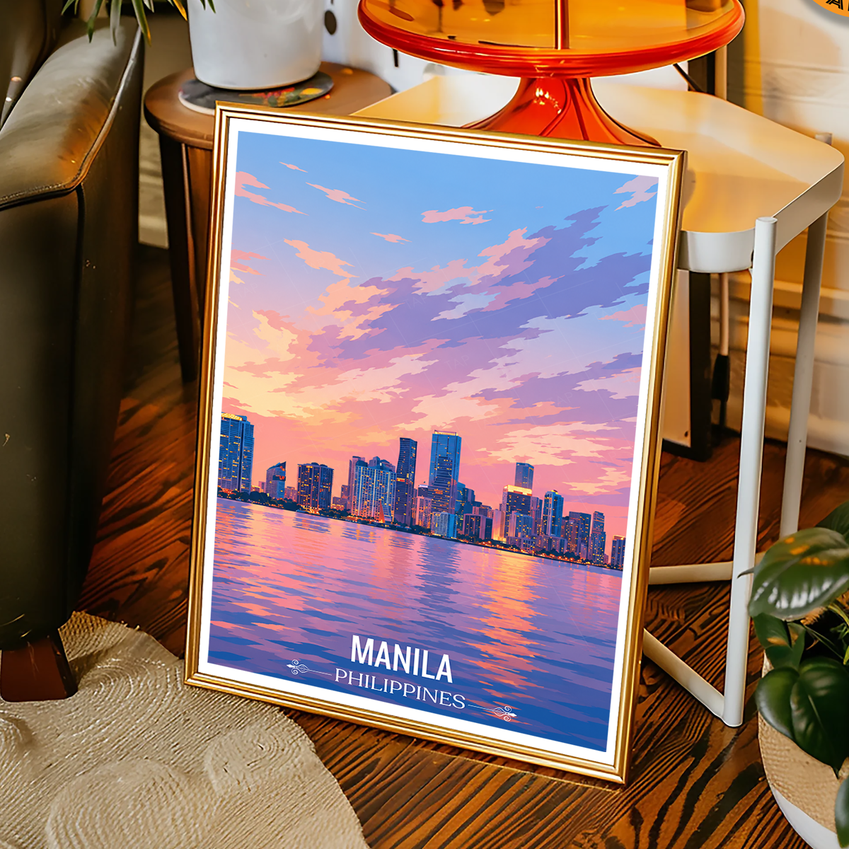 Manila - Philippines - Travel Wall Art Deco Poster Print - Art Print - Travel Art Poster