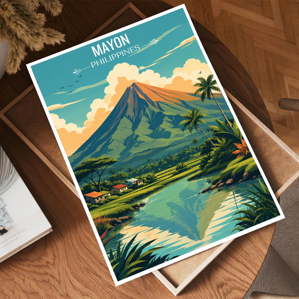 Mayon - Philippines - Travel Wall Art Deco Poster Print - Art Print - Travel Art Poster