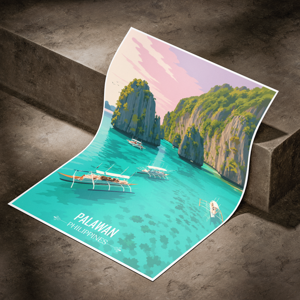 Palawan - Philippines - Travel Wall Art Deco Poster Print - Art Print - Travel Art Poster