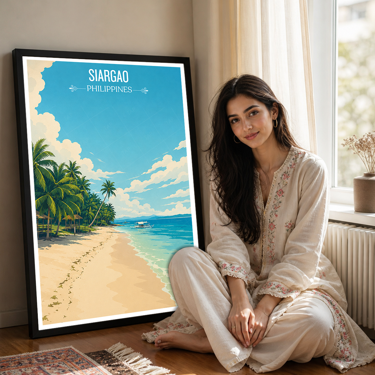 Siargao - Philippines - Travel Wall Art Deco Poster Print - Art Print - Travel Art Poster