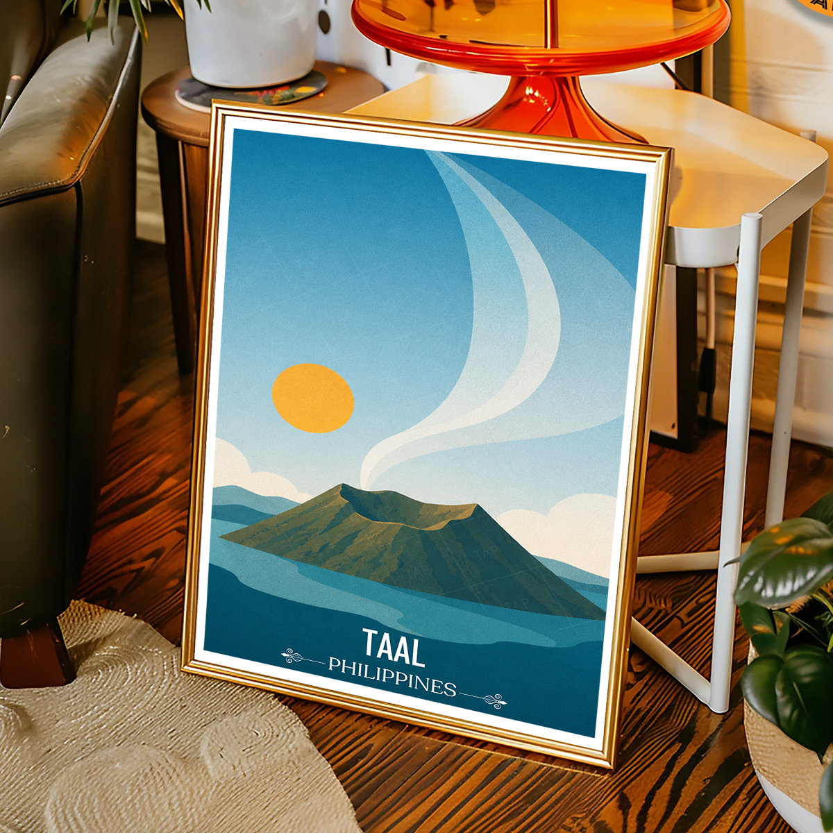 Taal - Philippines - Travel Wall Art Deco Poster Print - Art Print - Travel Art Poster