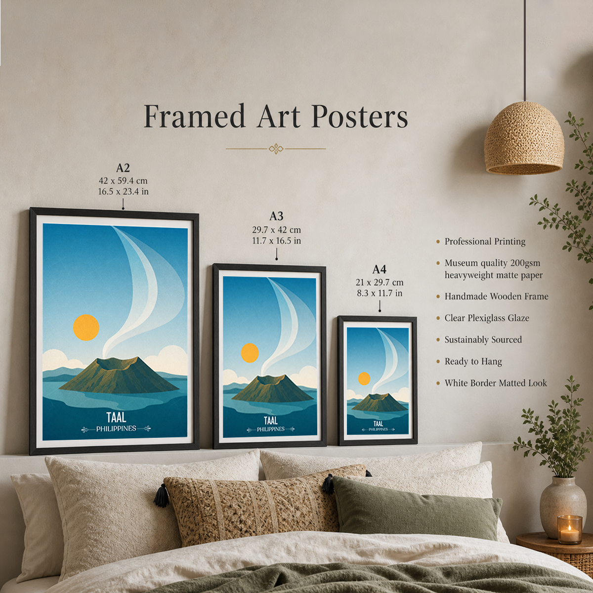 Taal - Philippines - Travel Wall Art Deco Poster Print - Art Print - Travel Art Poster