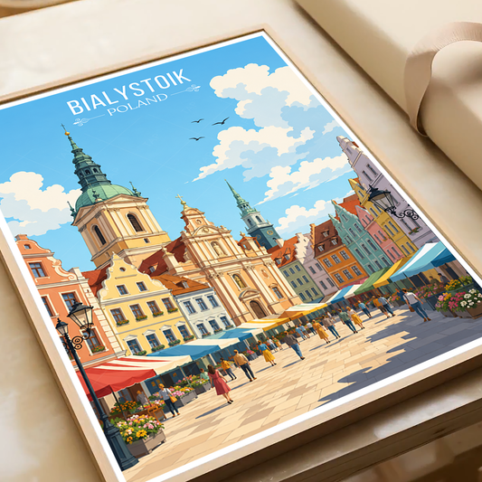 Bialystok - Poland - Travel Poster Vintage Style Wall Art Print - Art Print - Travel Art Poster