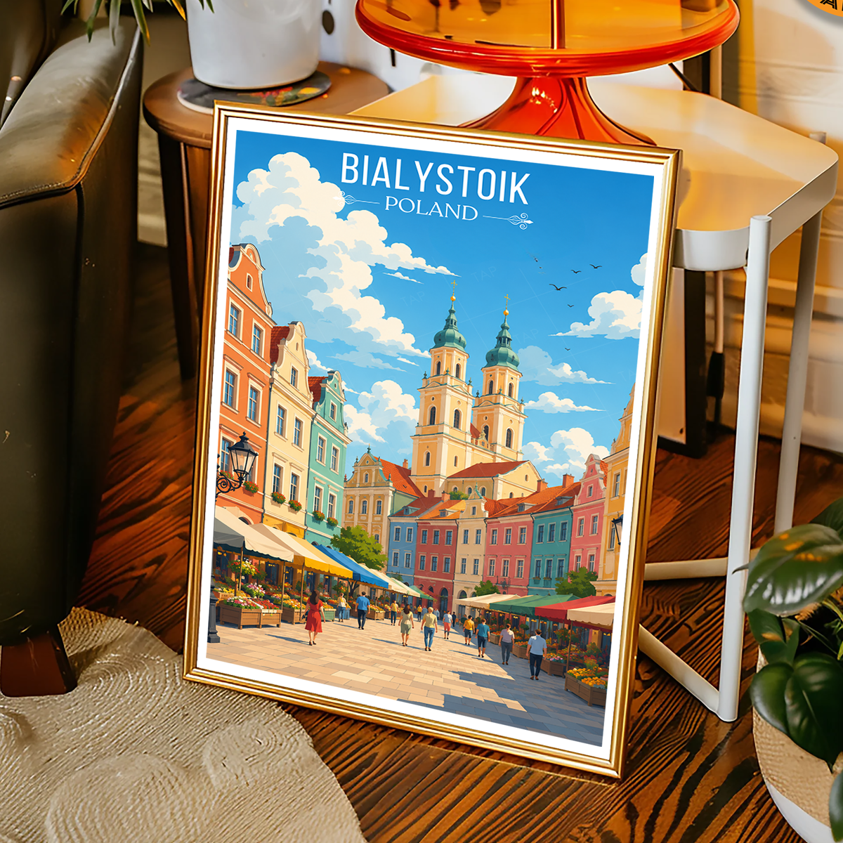 Bialystok - Poland - Travel Poster Vintage Style Wall Art Print