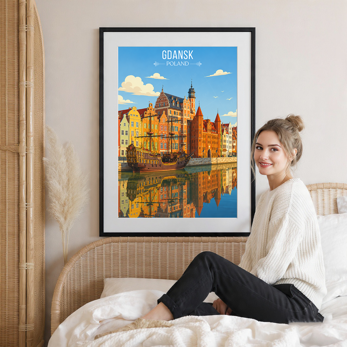 Gdansk - Poland - Travel Poster Vintage Style Wall Art Print - Art Print - Travel Art Poster