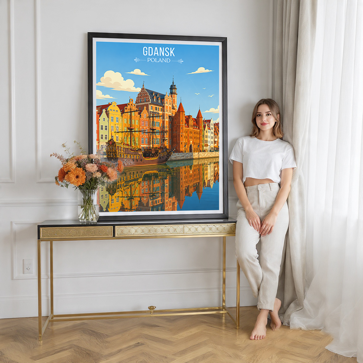 Gdansk - Poland - Travel Poster Vintage Style Wall Art Print - Art Print - Travel Art Poster