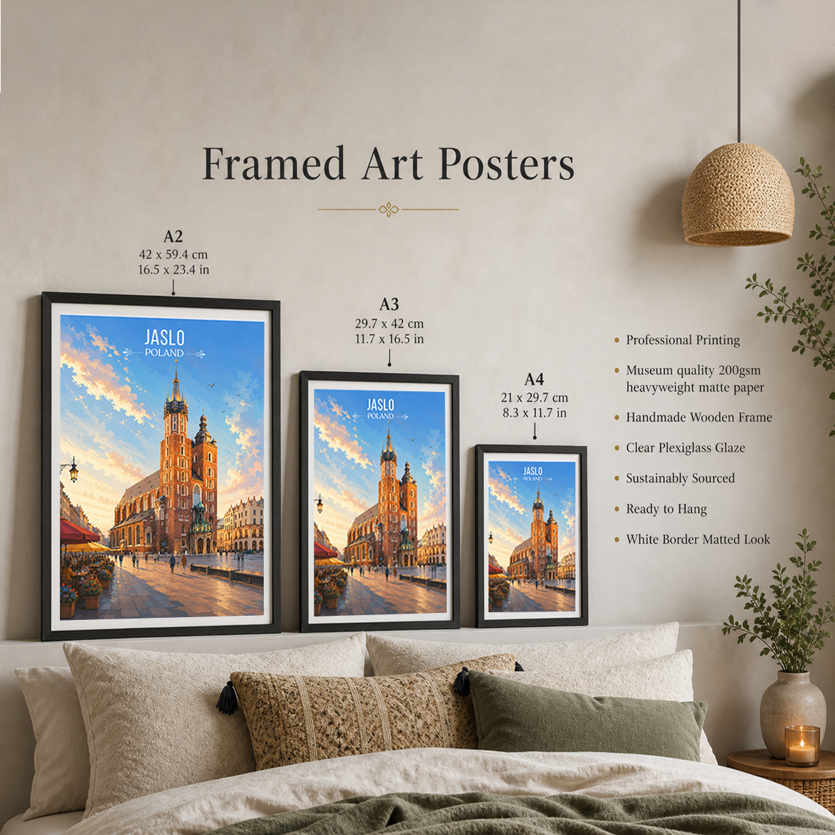 Jaslo - Poland - Travel Poster Vintage Style Wall Art Print