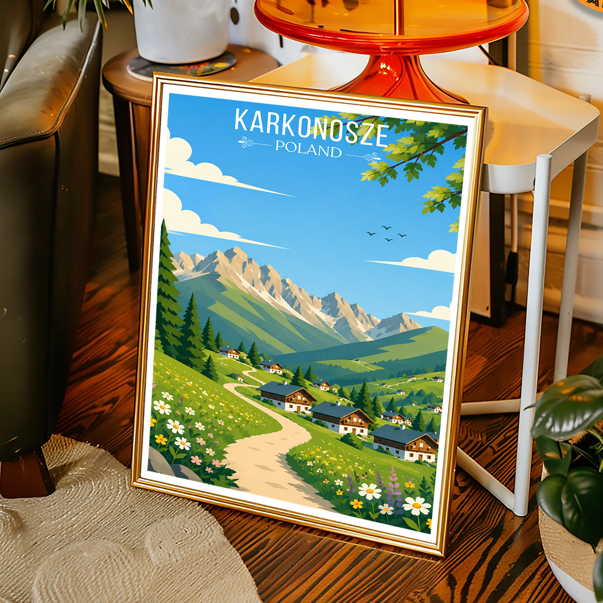 Karkonosze - Poland - Travel Poster Vintage Style Wall Art Print