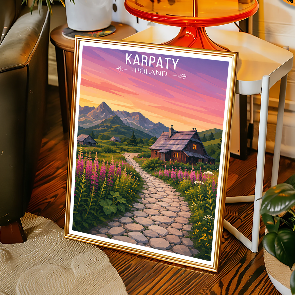 Karpaty - Poland - Travel Poster Vintage Style Wall Art Print