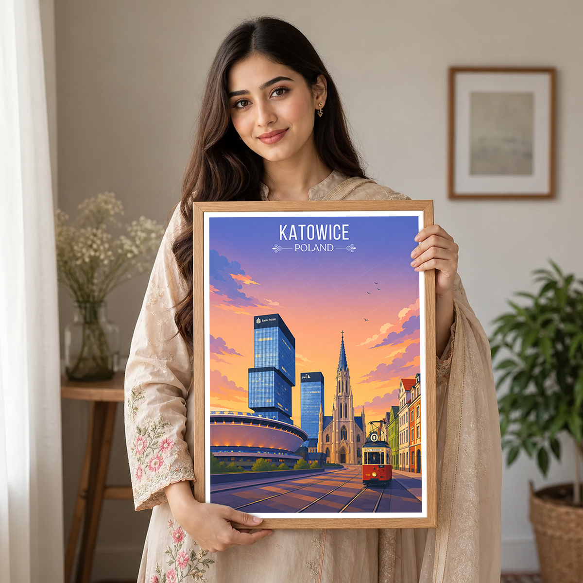 Katowice - Poland - Travel Poster Vintage Style Wall Art Print