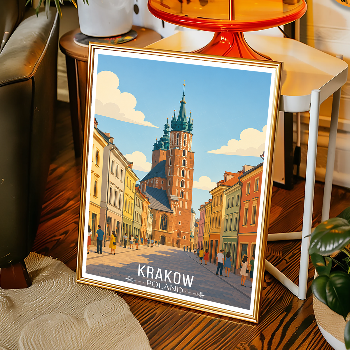 Karakow - Poland - Travel Poster Vintage Style Wall Art Print - Art Print - Travel Art Poster