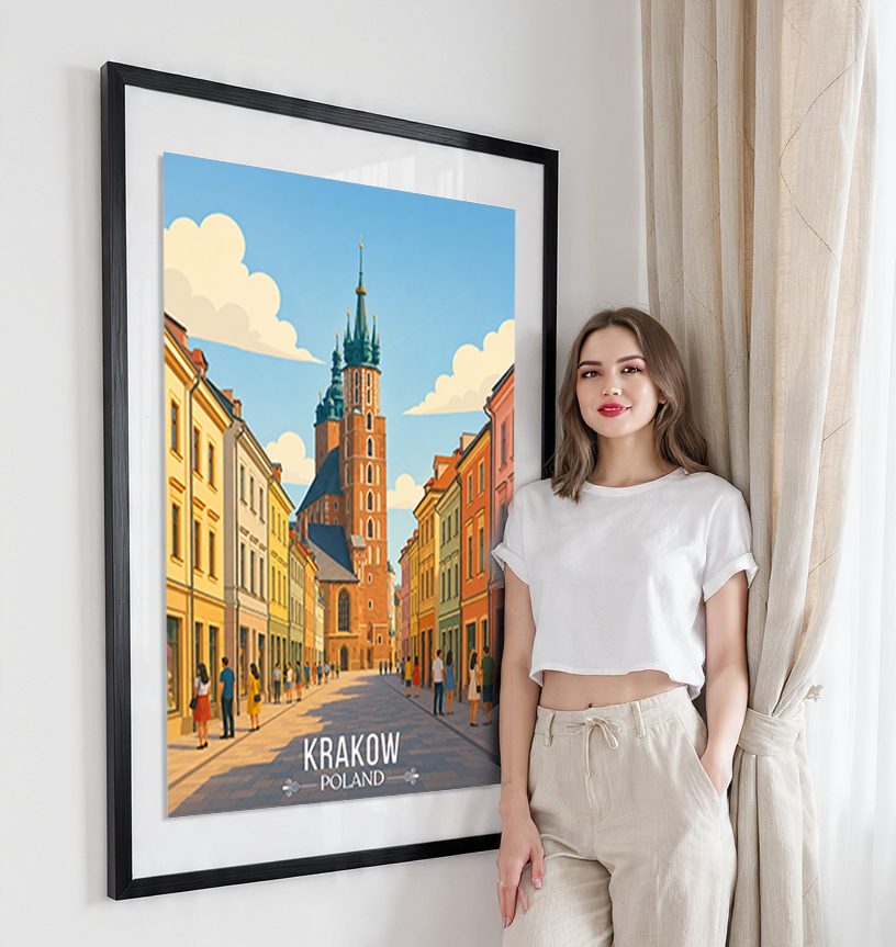 Karakow - Poland - Travel Poster Vintage Style Wall Art Print - Art Print - Travel Art Poster