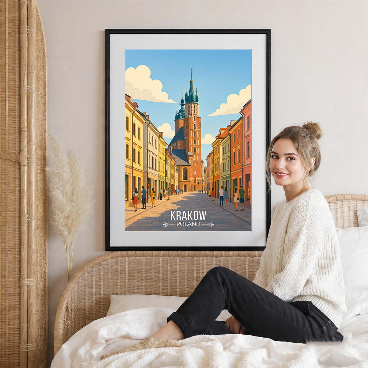 Karakow - Poland - Travel Poster Vintage Style Wall Art Print - Art Print - Travel Art Poster