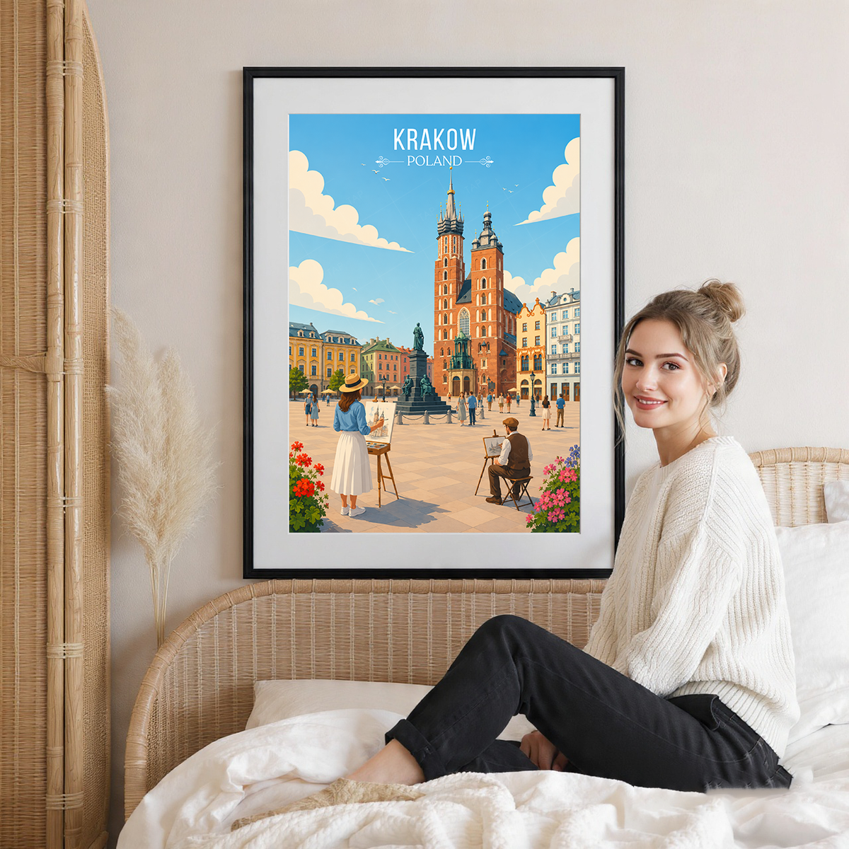 Karakow - Poland - Travel Poster Vintage Style Wall Art Print - Art Print - Travel Art Poster