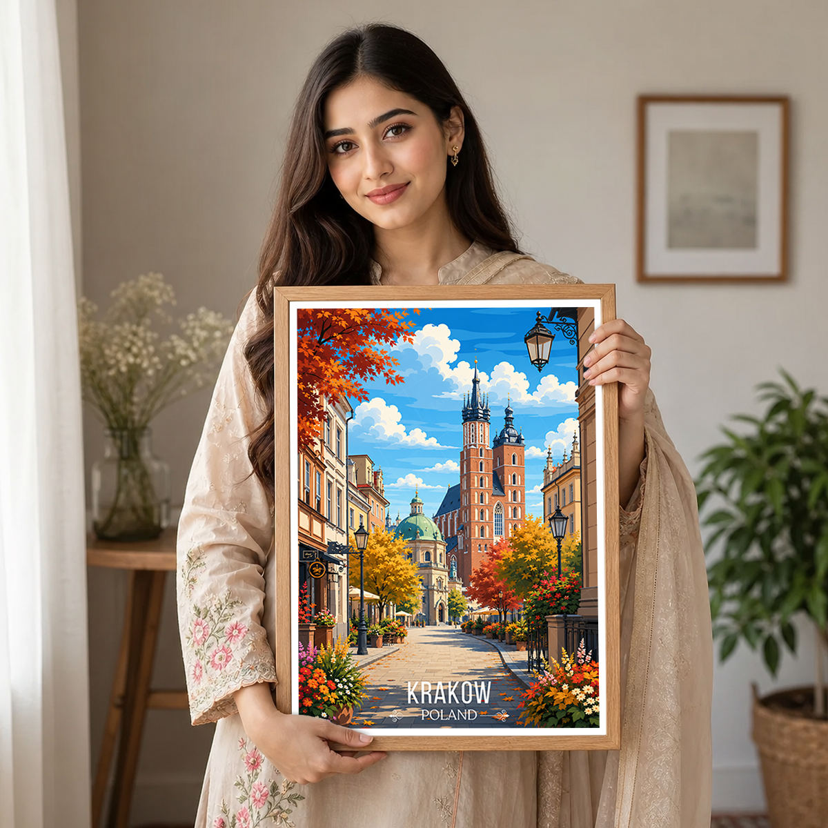 Krakow - Poland - Travel Poster Vintage Style Wall Art Print