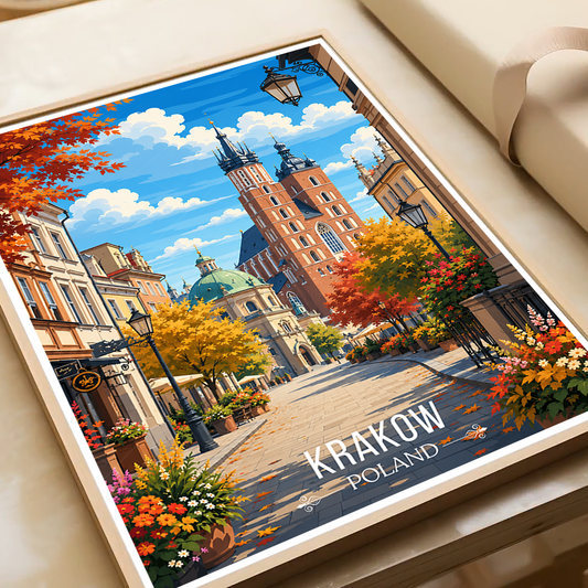 Krakow - Poland - Travel Poster Vintage Style Wall Art Print - Art Print - Travel Art Poster