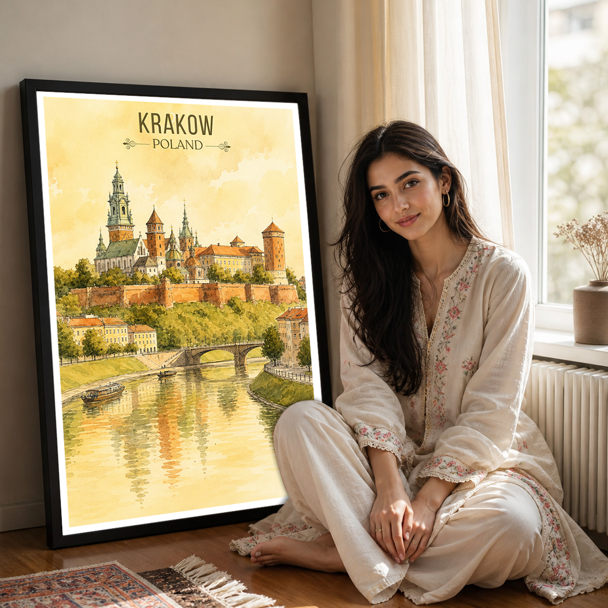 Krakow - Poland - Travel Poster Vintage Style Wall Art Print