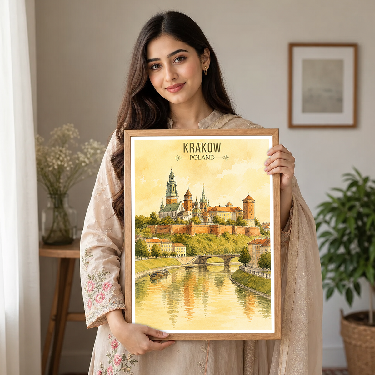 Krakow - Poland - Travel Poster Vintage Style Wall Art Print