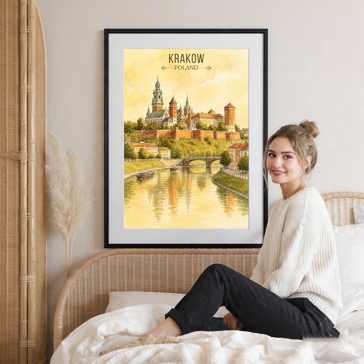 Krakow - Poland - Travel Poster Vintage Style Wall Art Print