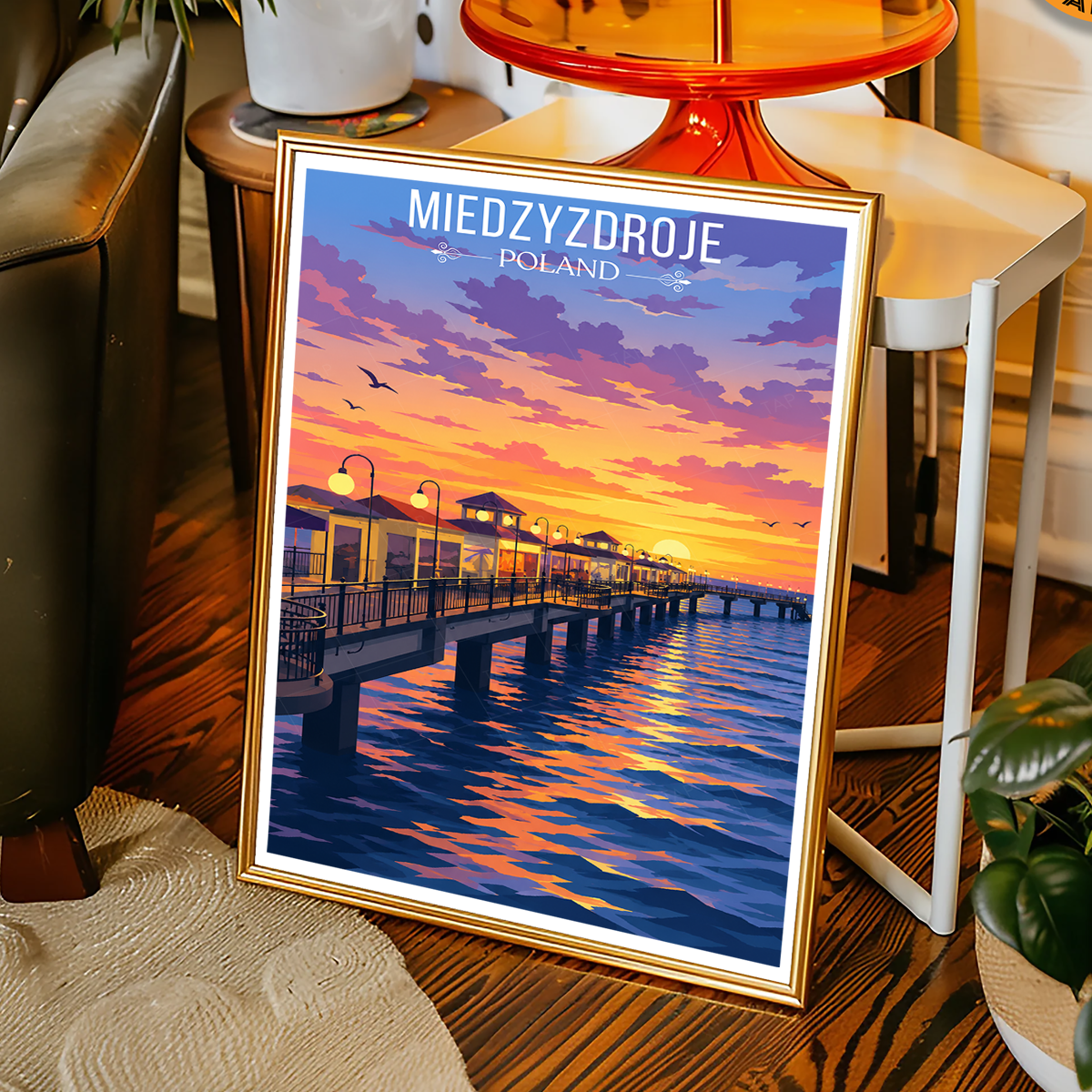 Miedzyzdroje - Poland - Travel Poster Vintage Style Wall Art Print