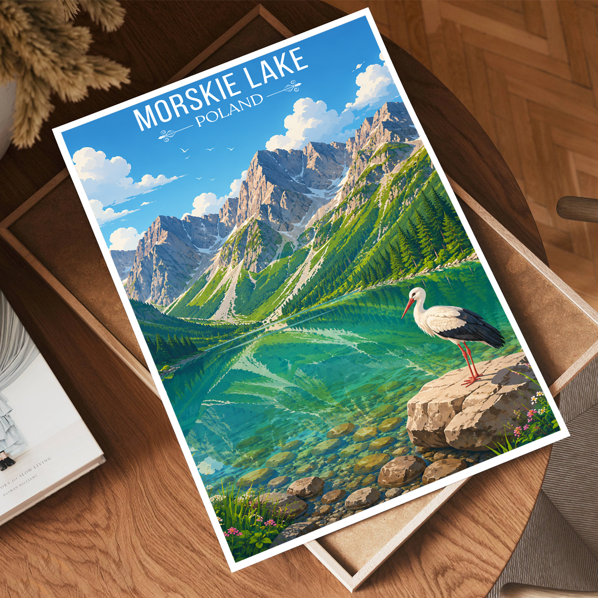 Moskie Lake - Poland - Travel Poster Vintage Style Wall Art Print