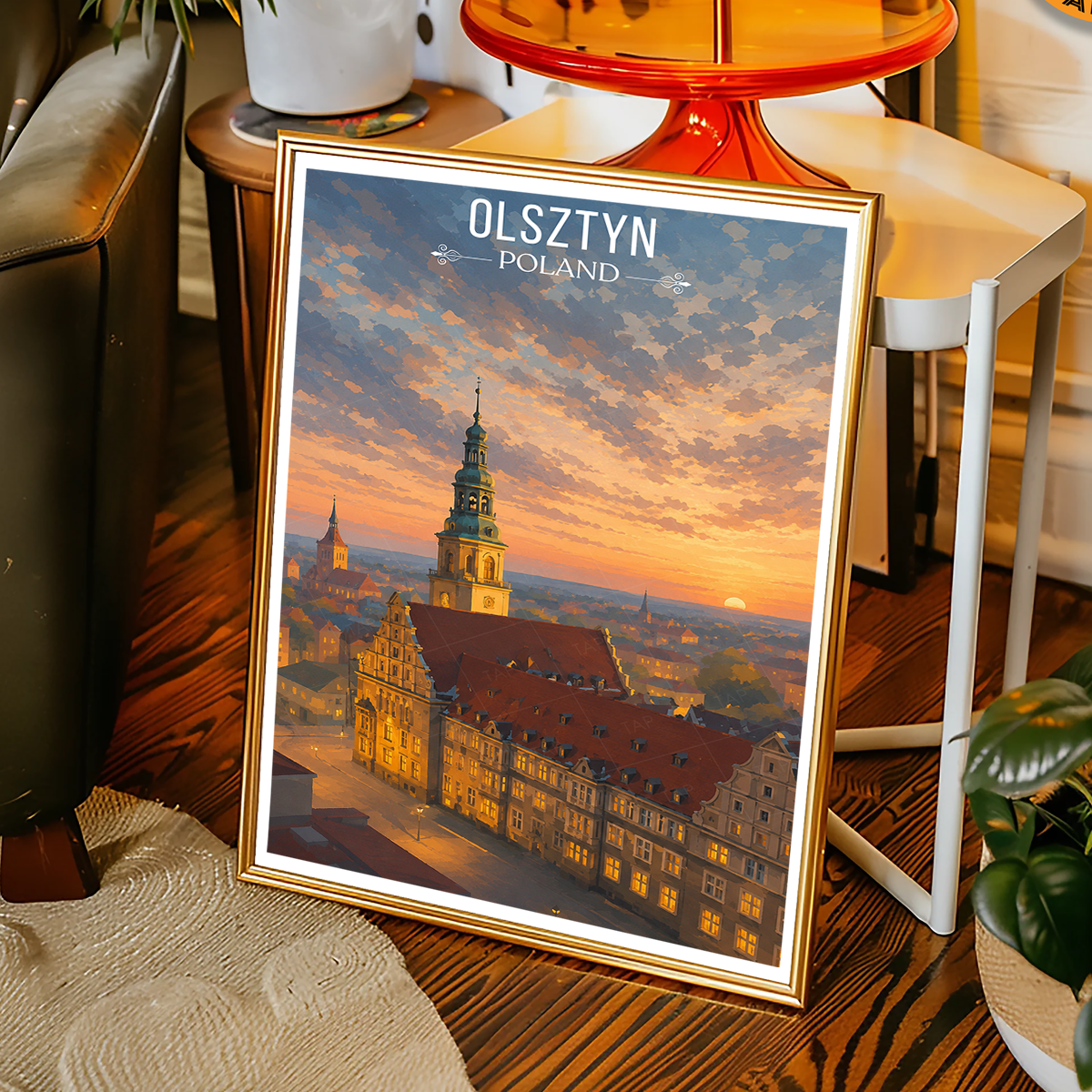 Olsztyn - Poland - Travel Poster Vintage Style Wall Art Print