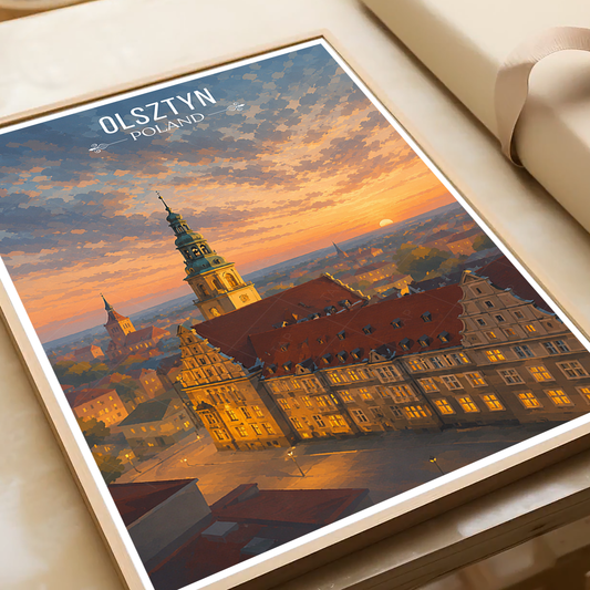 Olsztyn - Poland - Travel Poster Vintage Style Wall Art Print - Art Print - Travel Art Poster