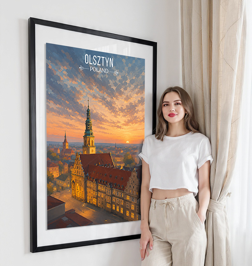 Olsztyn - Poland - Travel Poster Vintage Style Wall Art Print