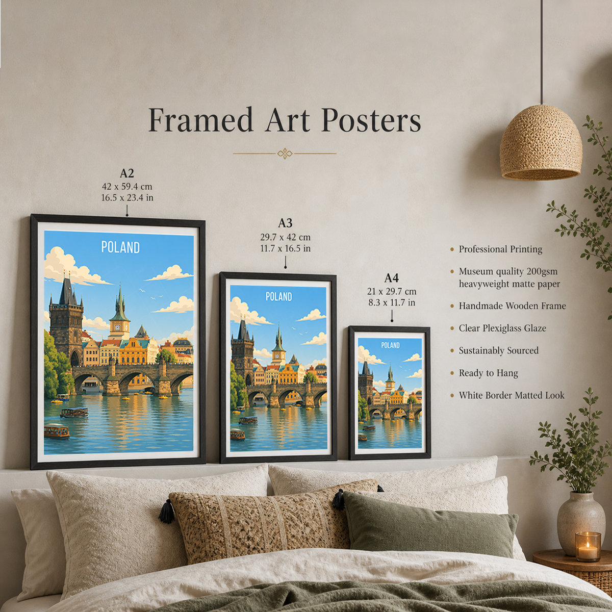 Poland - Travel Poster Vintage Style Wall Art Print