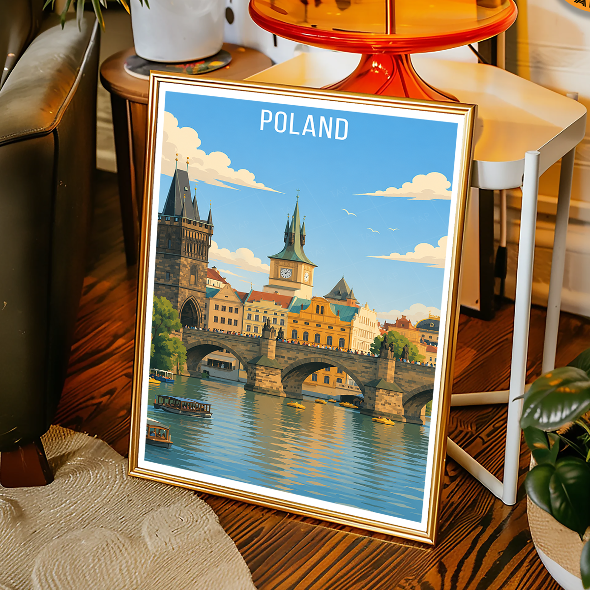 Poland - Travel Poster Vintage Style Wall Art Print