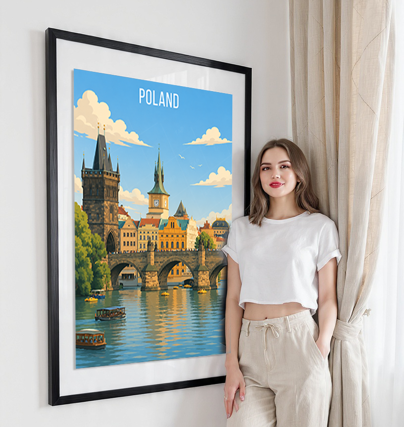 Poland - Travel Poster Vintage Style Wall Art Print