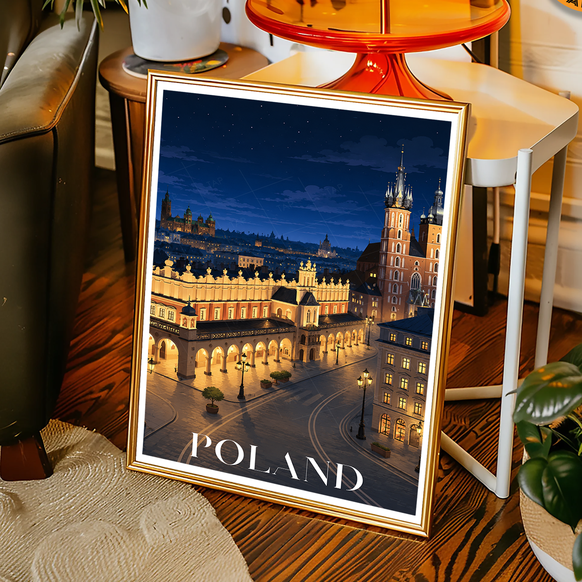 Poland - Travel Poster Vintage Style Wall Art Print