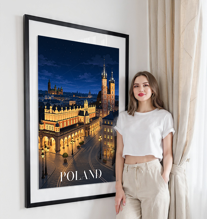 Poland - Travel Poster Vintage Style Wall Art Print