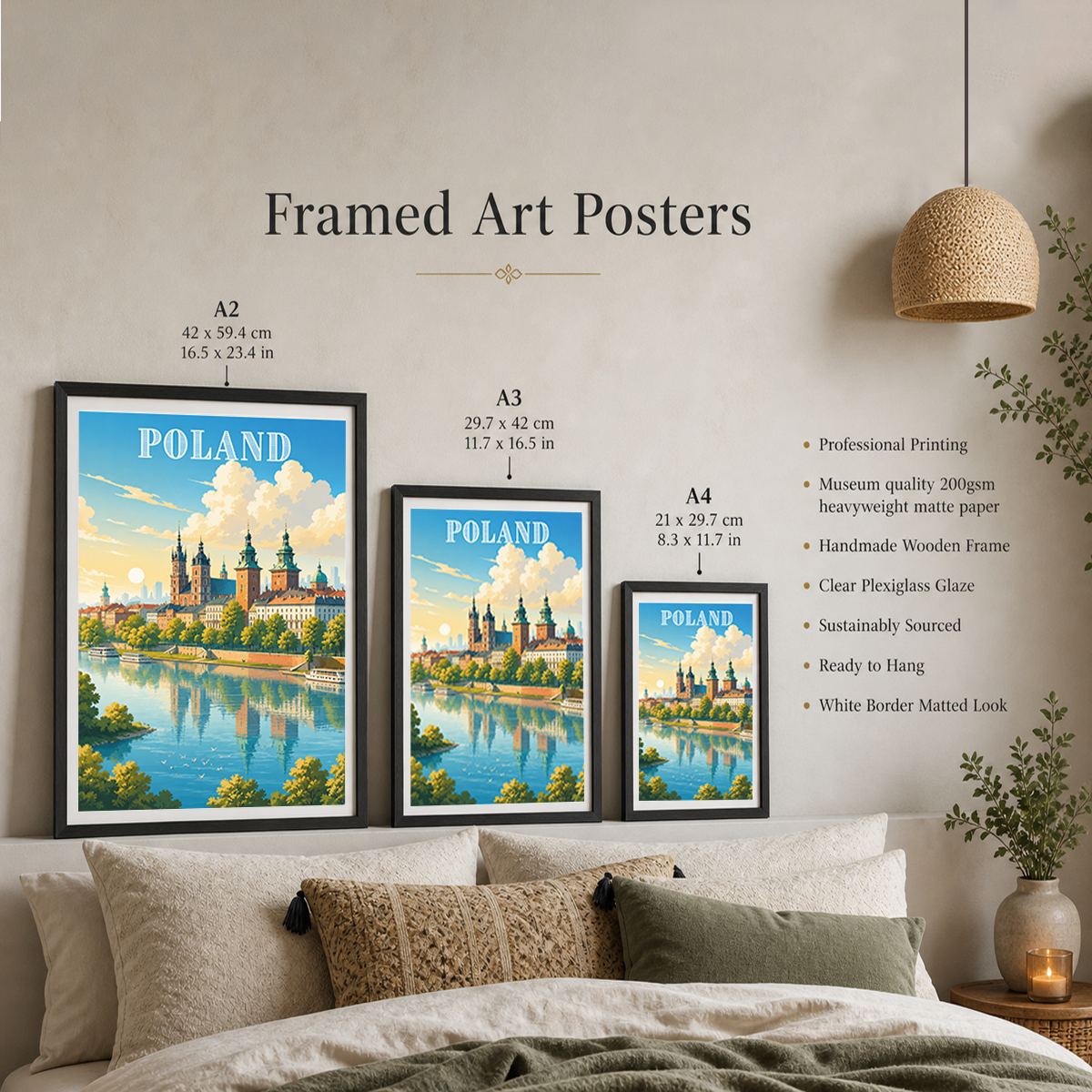 Poland - Travel Poster Vintage Style Wall Art Print