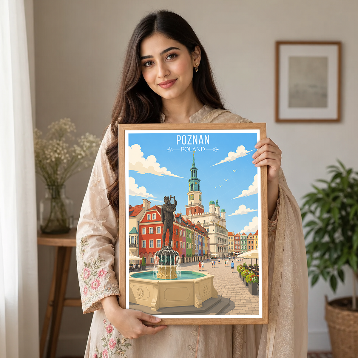Poznan - Poland - Travel Poster Vintage Style Wall Art Print