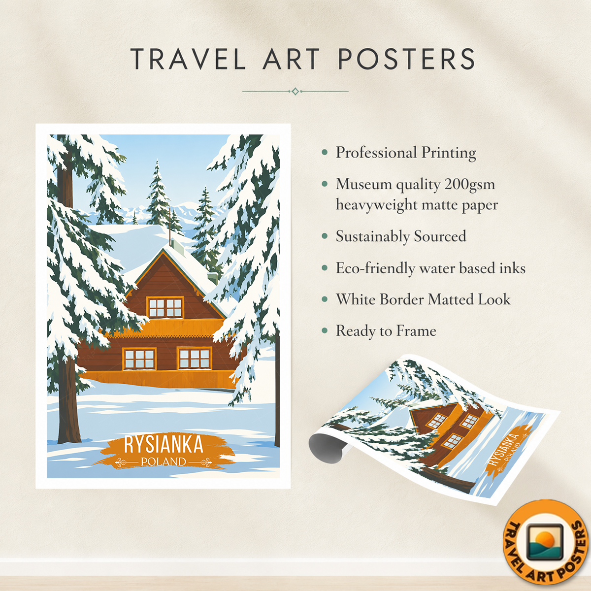Rysianka - Poland - Travel Poster Vintage Style Wall Art Print