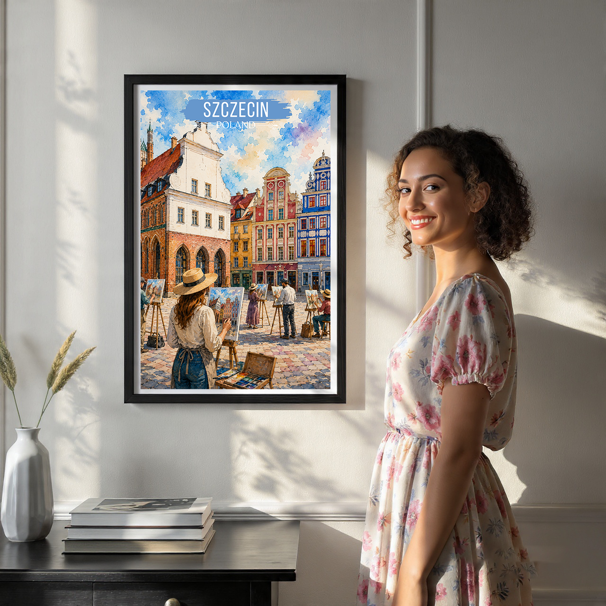 Szczecin - Poland - Travel Poster Vintage Style Wall Art Print