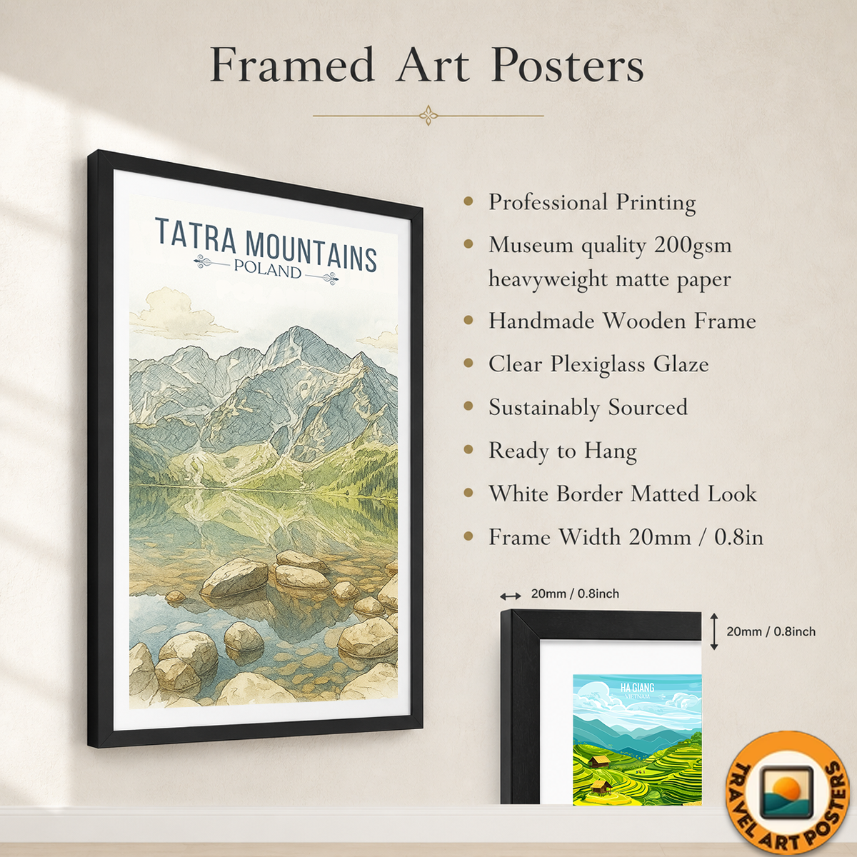 Tatra Mountains - Poland - Travel Poster Vintage Style Wall Art Print