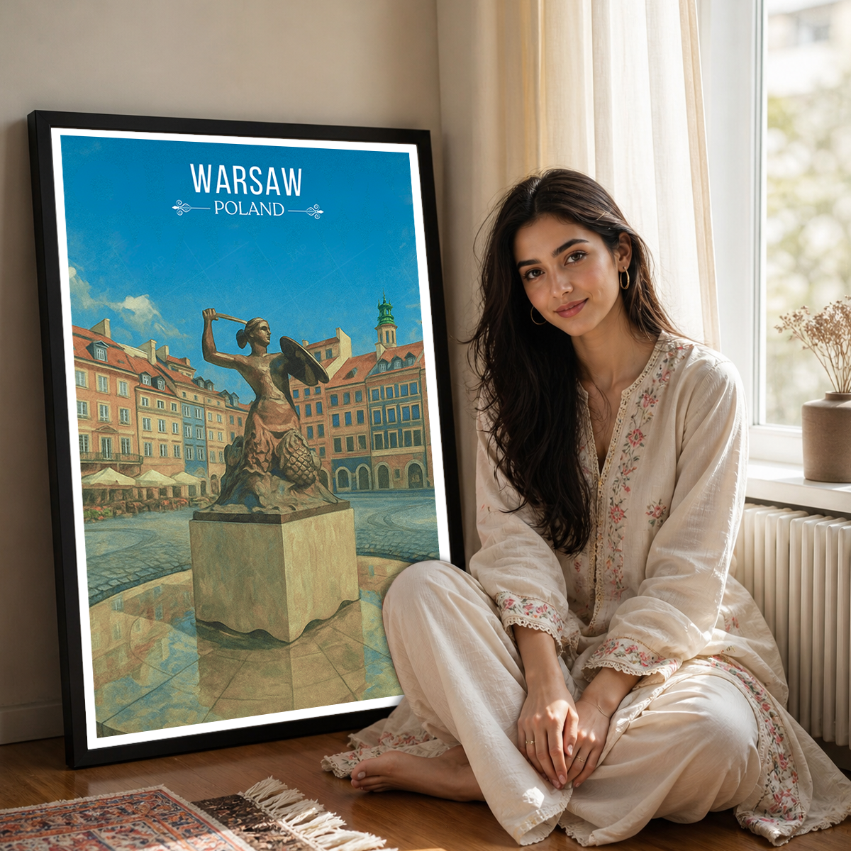 Warsa - Poland - Travel Poster Vintage Style Wall Art Print