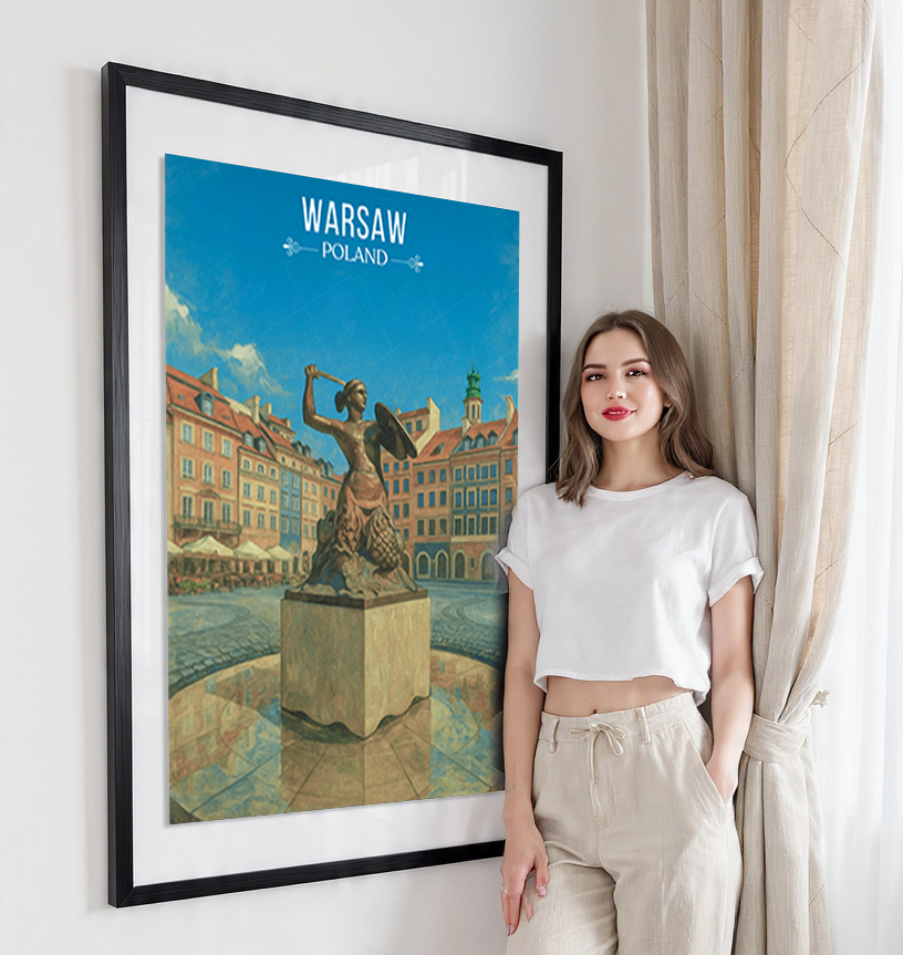 Warsa - Poland - Travel Poster Vintage Style Wall Art Print