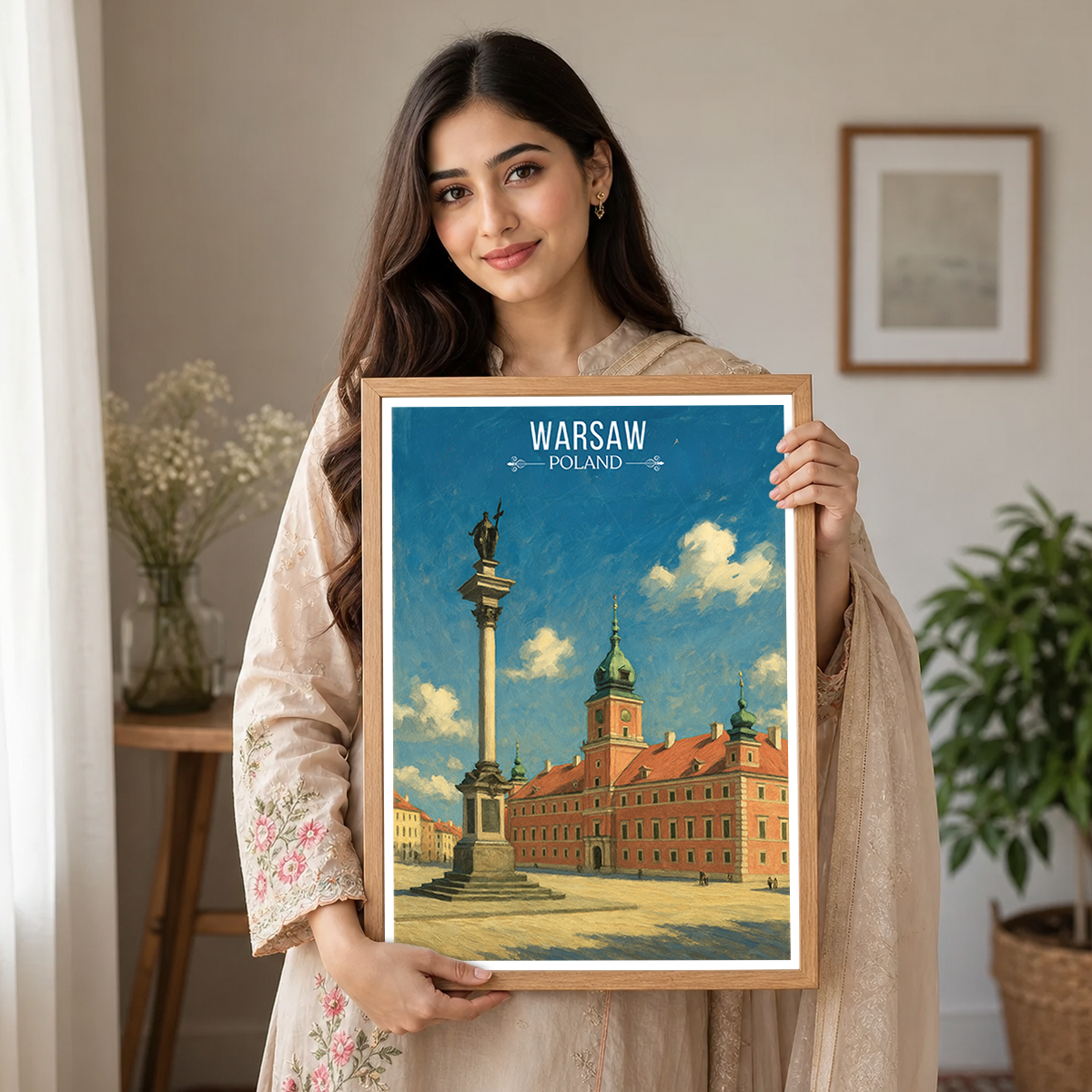 Warsa - Poland - Travel Poster Vintage Style Wall Art Print