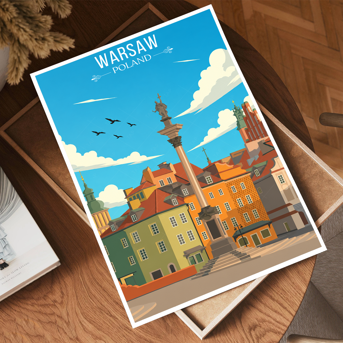 Warsaw - Poland - Travel Poster Vintage Style Wall Art Print