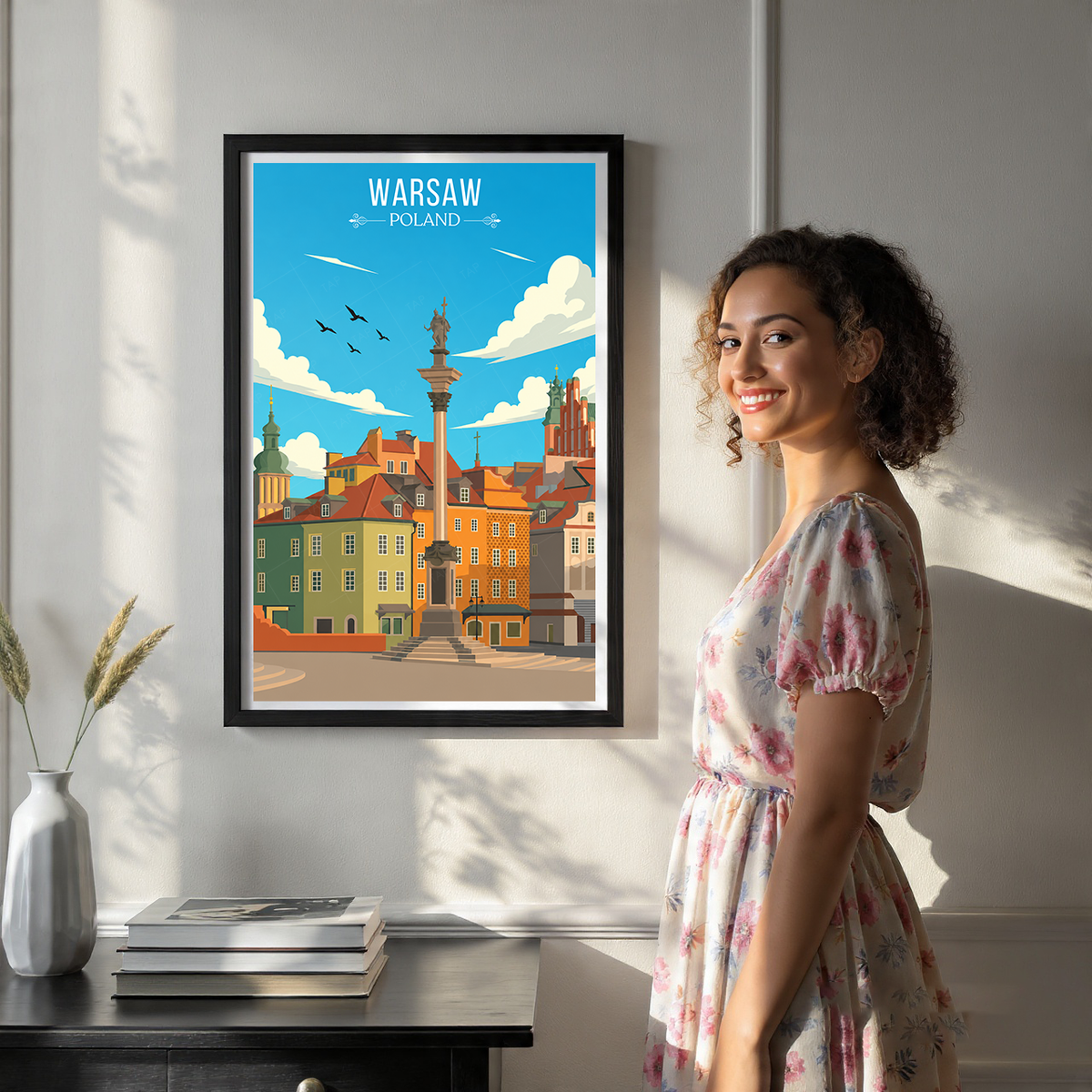 Warsaw - Poland - Travel Poster Vintage Style Wall Art Print