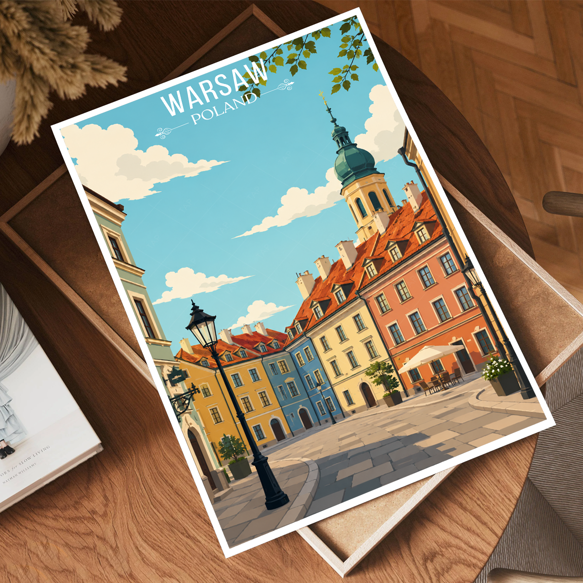 Warsaw - Poland - Travel Poster Vintage Style Wall Art Print